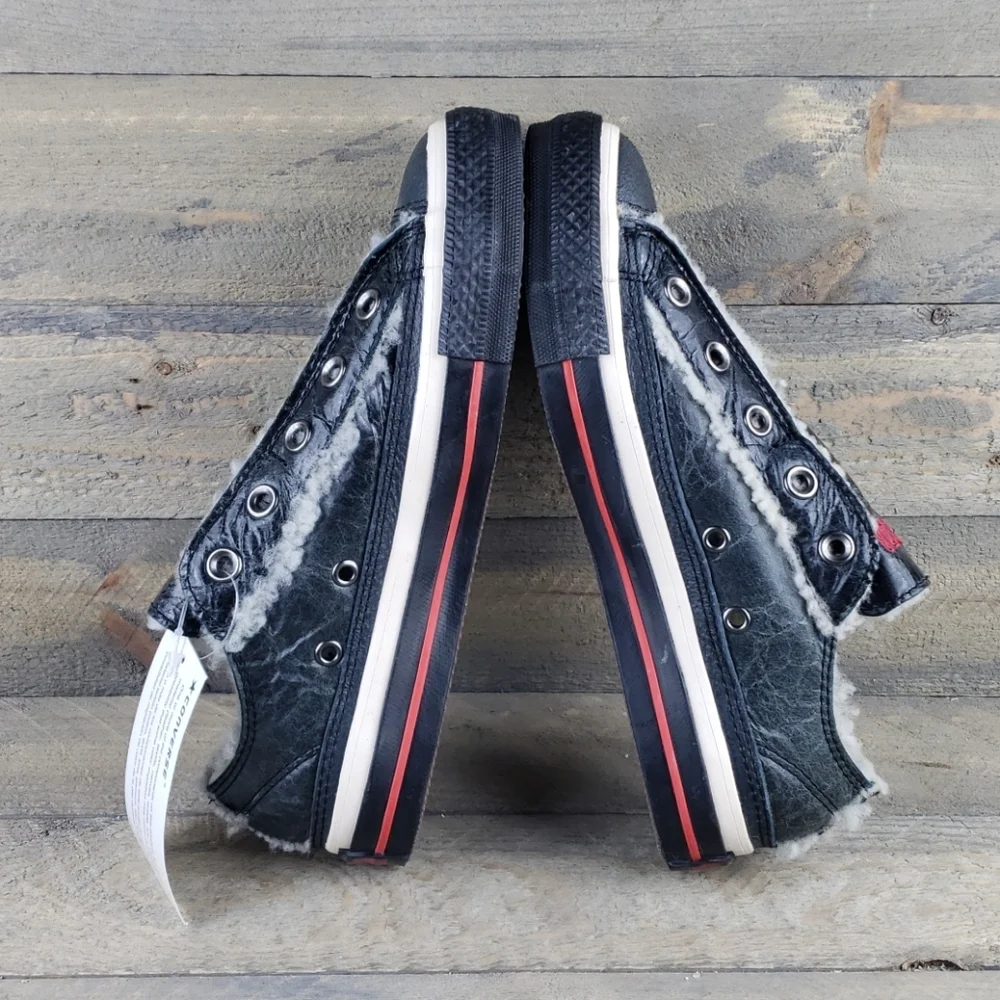 NEW Converse All Star Shearling Ix Leather Slip on